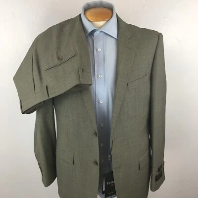 tiglio mens suit 40r tan nail head italy novello wool jacket pants new ea0185 - Image 1 of 4