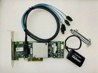 Adaptec ASR-8405 12Gb/s RAID Controller Card +w/ Battery + SFF-8643 SATA Cables - Image 1 of 4