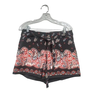 Ann Taylor LOFT Womens Petite Size 4 Sunset Paisley Tie Waist Shorts Boho - Picture 1 of 12