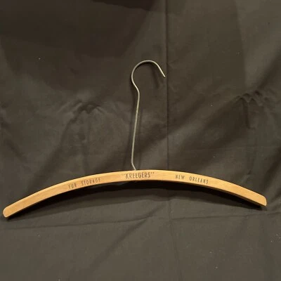 Vintage RARE KREEGERS NEW ORLEANS Wooden FUR Storage Coat Dress Hanger 1920's 30 - Image 1 of 4
