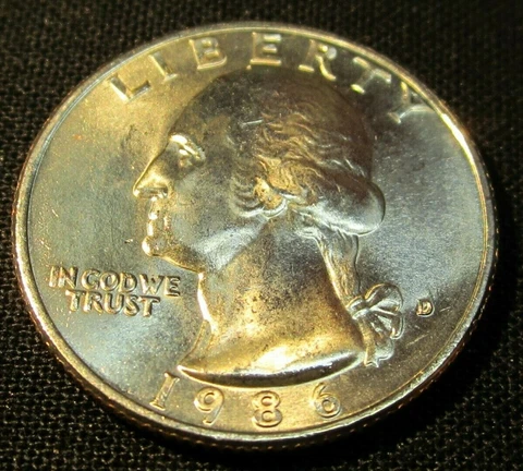 1986 D Washington Quarter - Uncirculated Cover