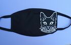 Black Cotton Face Mask: BLACK CAT CLUB - witch spooky spells mystic animal gift