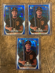 2023 Bowman Chrome Sapphire Rayner Arias (x3)
