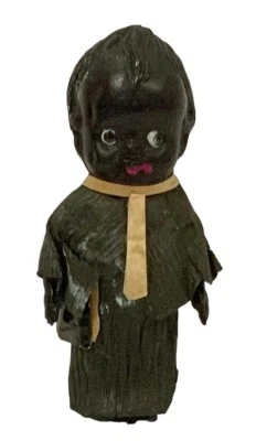 "Mini muñeca Kewpie vintage de 2,5"" ropa de cáscara de maíz afroamericana brazos articulados" Foto 1 de 4