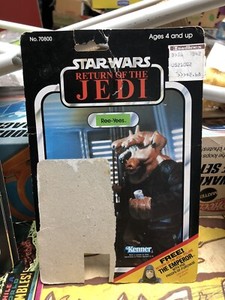 Vintage Star Wars Cardback Card Back ROTJ Ree Yees figure card back ex