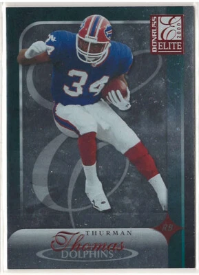 2000 Donruss Elite Football #60 Thurman Thomas Buffalo Bills Miami Dolphins HOF - Image 1 of 2