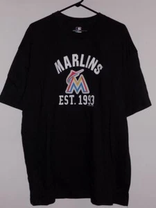 Camiseta Miami Marlins 2xl Negro Cosido Logotipo Nueva con Etiquetas - Imagen 1 de 3