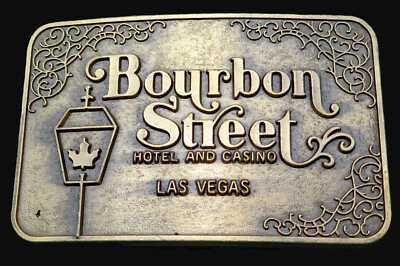 Hebilla de cinturón vintage Bourbon Street Hotel Casino Las Vegas Nevada Foto 1 de 3