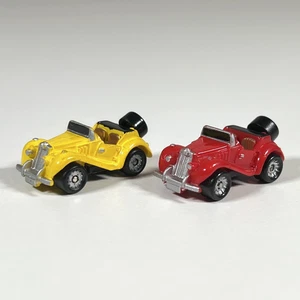 Lot of 2 Micro Machines 1986 Galoob 1936 MG T Type Roadster Red & Yellow Cars - Picture 1 of 9