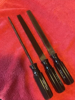 Vintage Craftsman 3-Piece 8” File Set – Mill, Half-Round & Round – Black Handle - Image 1 of 4