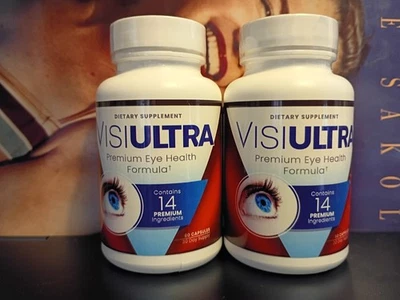 Visiultra Eye Supplement 60 Caps Premium Eye Health Formula Sharpness New 2PK - Image 1 of 3