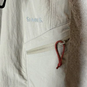 Simms Men's Technical Fishing Cargo Shorts XXL Khaki Utility Outdoor Big&Tall - Picture 1 of 10