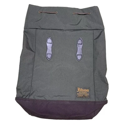 FILSON Daypack Backpack Bag Nylon Otter Green Drawstring Alaska USA Top Load NWT - Image 1 of 4