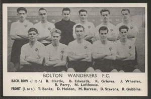 DAILY EXPRESS-FOOTBALL TEAM GROUP 1955/56 (POSTCARD)-#08- BOLTON WANDERERS - Picture 1 of 2