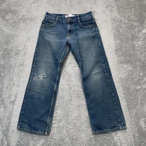Levis 505 Jeans Damen 14R Blau Straight Leg Denim Baumwolle Distressed Medium Wash - Bild 1 von 10