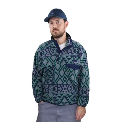 Patagonia Aztec Synchilla Snap-T Fleece Pullover Mens M Vtg Montana Siete Jacket - Image 1 of 4