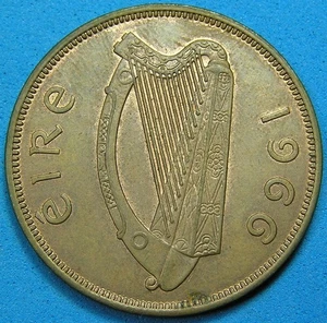 Ireland 1 Penny Coin 1966, Hen with Chicks & Harp, 30.9 mm, Combined Shipping - Picture 1 of 2