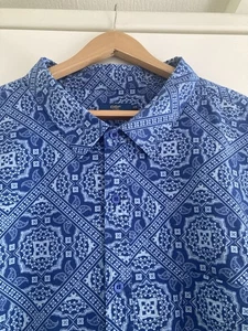 Cotton Traders Shirt 5xl Xxxxxl 31 Inch Pit To Pit GEOMETRIC - Picture 1 of 5