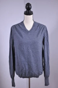 Burberry Brit Wool V-Neck Sweater Gray Nova Check Women's Large L - Picture 1 of 7