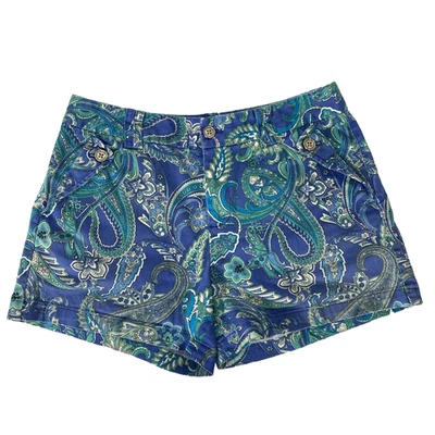 Шорты пейсли женские Lauren Ralph Lauren размер 6 средняя посадка 4 дюйма внутренний шов эластичные - Изображение 1 из 4