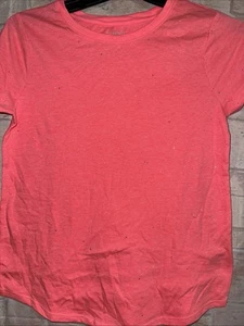 Girls Shirt  Size L 10/12 Shirt Pink Sparkle Short Sleeve Tee Top Cat & Jack - Picture 1 of 2