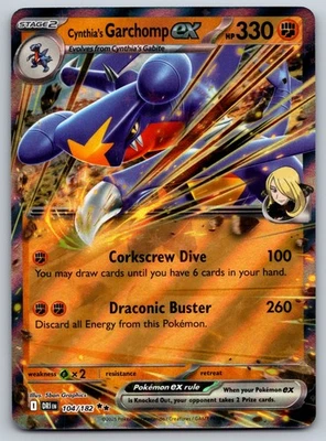 Cynthia's Garchomp ex 104/182 SV10: Destined Rivals NM Pokemon Card TCG - Image 1 of 2