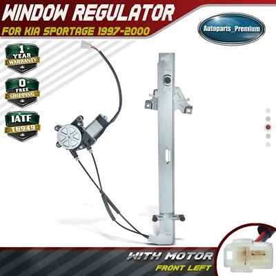 Regulador de ventana eléctrica con motor para conductor delantero izquierdo Kia Sportage 1997-2000 Foto 1 de 4