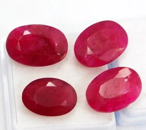 Certified 37 Ct Natural Excellent African Pink Ruby Oval Shape Gemstone Lot - Picture 1 of 8