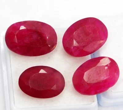 Certified 37 Ct Natural Excellent African Pink Ruby Oval Shape Gemstone Lot - Image 1 of 4