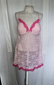 Gilligan & O’Malley Nachthemd rosa transparente Spitze Nylon Damen XL - Bild 1 von 6