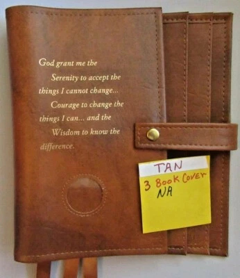 Narcotics Anonymous NA Basic Text How and Why Tan 3 Book Cover Token medallion  - Image 1 of 4