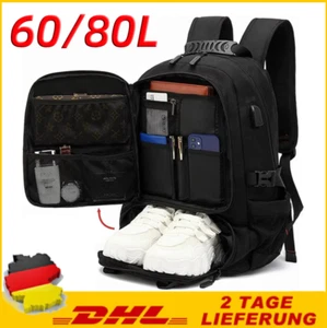 80L Rucksack Wasserdicht Reiserucksack Outdoor Wanderrucksack Trekkingrucksack - Bild 1 von 15