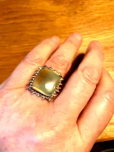 Beautiful Green Imperial Jasper 925 Silver Ring - Picture 1 of 3
