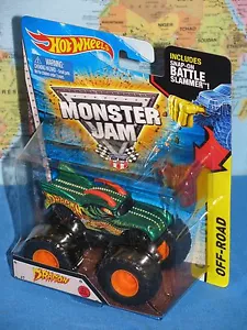 HOT WHEELS MONSTER JAM DRAGON #7 OFF-ROAD 2015 NEW TRUCK SNAP ON BATTLE SLAMMER - Picture 1 of 10