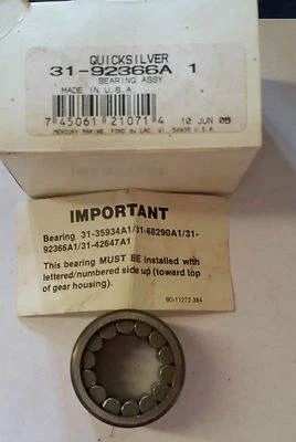 Mercruiser Lower Pinion Needle Bearing 92366A1 New OEM  31-92366A1 - Image 1 of 3