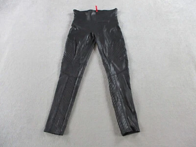 Leggings Spanx Mujer Grandes Negros Imitación Cuero Moto Punk Goth Shaping20136R Foto 1 de 4