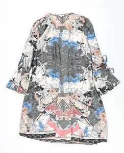 River Island Womens Multicoloured Geometric Polyester Kimono Blouse Size 8 V-Nec - Picture 1 of 10