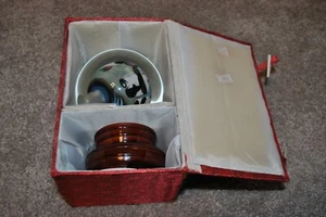 VTG Neqwa Style PANDA Oriental Reverse Painted Glass Ball Globe Rotating Wood S - Picture 1 of 7