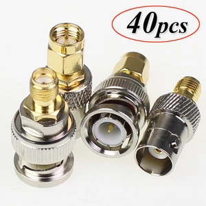 40Pcs 10 Set BNC To SMA Type Male Female RF Kit Adapter Connector Test Converter - Picture 1 of 10