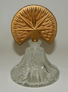 Vintage Art Deco Glass Perfume Bottle with Golden Star Stopper - Picture 1 of 4