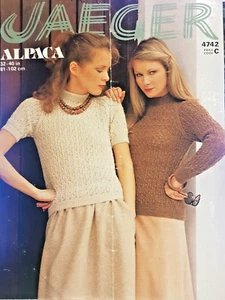 Vintage Knitting Pattern**Ladies Lacy Sweater**Short/Long Sleeves**JAEGER 4742 - Picture 1 of 1