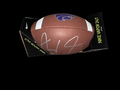 AVERY JOHNSON Signed KANSAS STATE WILDCATS NIKE LOGO FOOTBALL K STATE JSA 2 - Image 1 of 2