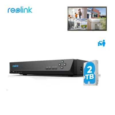 Reolink 12MP 8CH PoE NVR with 2TB Hard Drive Video Surveillance 24/7 Recording - Image 1 of 4