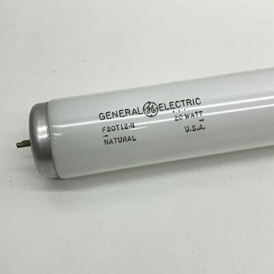 Vintage GE F20T12/N Natural Fluorescent 20-Watt Lamp Light Bulb 20W 24" USA - Image 1 of 4