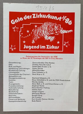 Gala der Zirkustkunst 1986 Jugend im Zirkus Staatszirkus DDR Berolina Berlin - Bild 1 von 3