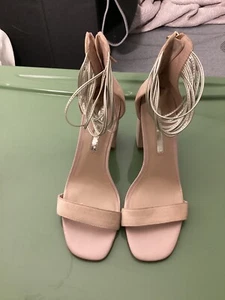 Audrey Brooke "AVA" Women's Open Toe Tan Suede Sandals With Back Zip.Sz 9.5M - Picture 1 of 6