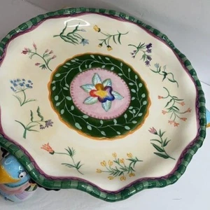 Fitz and Floyd Flower Footed Serving Platter - Picture 1 of 8