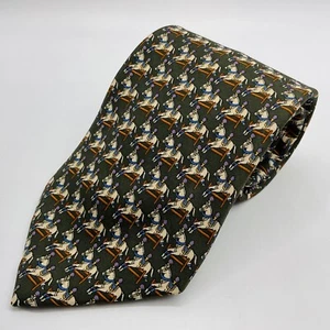 Brooks Brothers Makers Necktie Men's 100% Silk Designer Tie Equestrian Jockey US - Picture 1 of 8