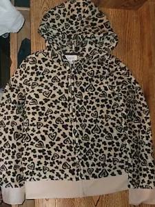 Girls Cheetah Print Hoodie Size M - Picture 1 of 2