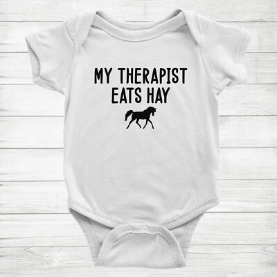 My Therapeist come heno divertido amante de los caballos regalo bebé bebé body de una pieza Foto 1 de 2